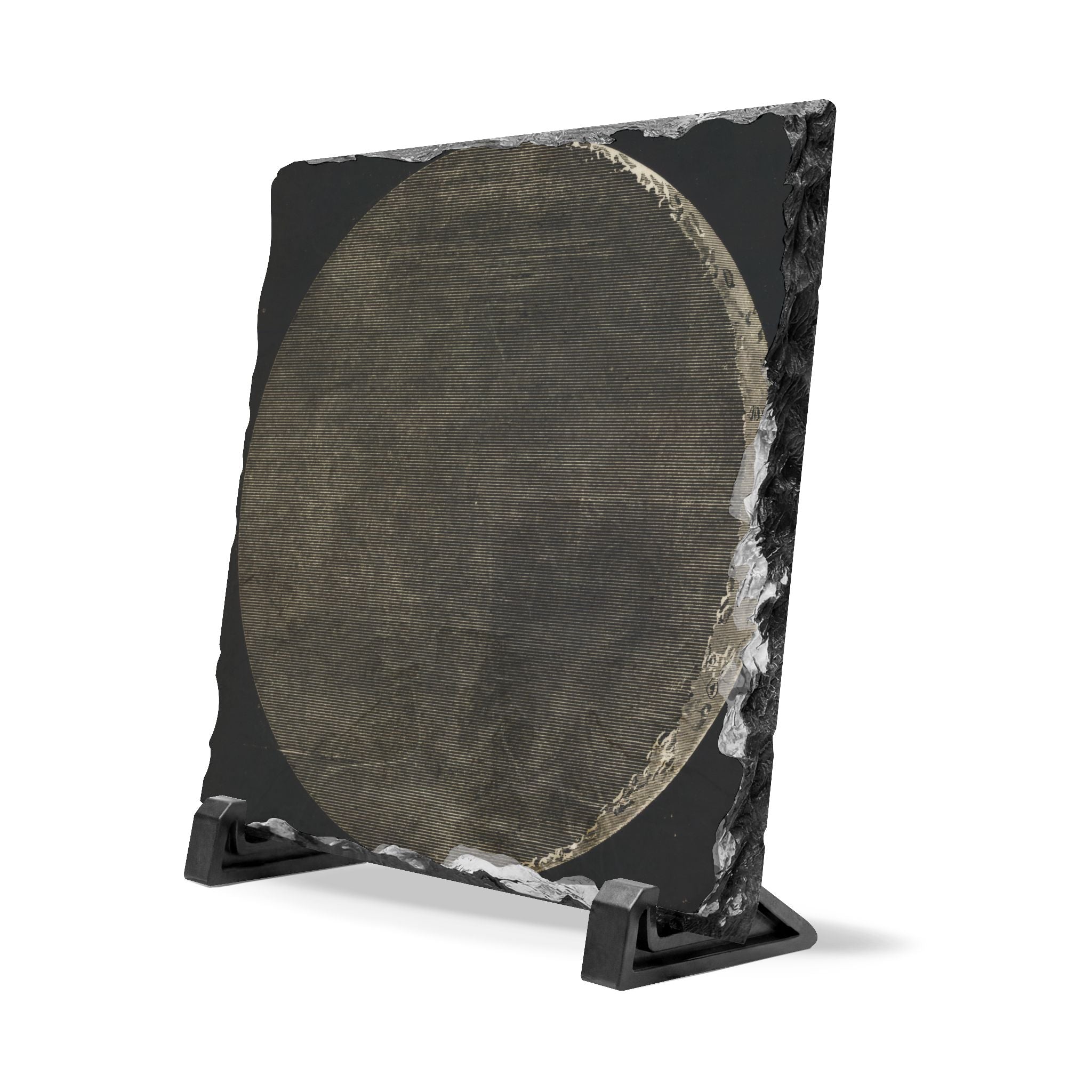 Slate Desk Plaque — Rustic Moon Circle Decorative Plaque