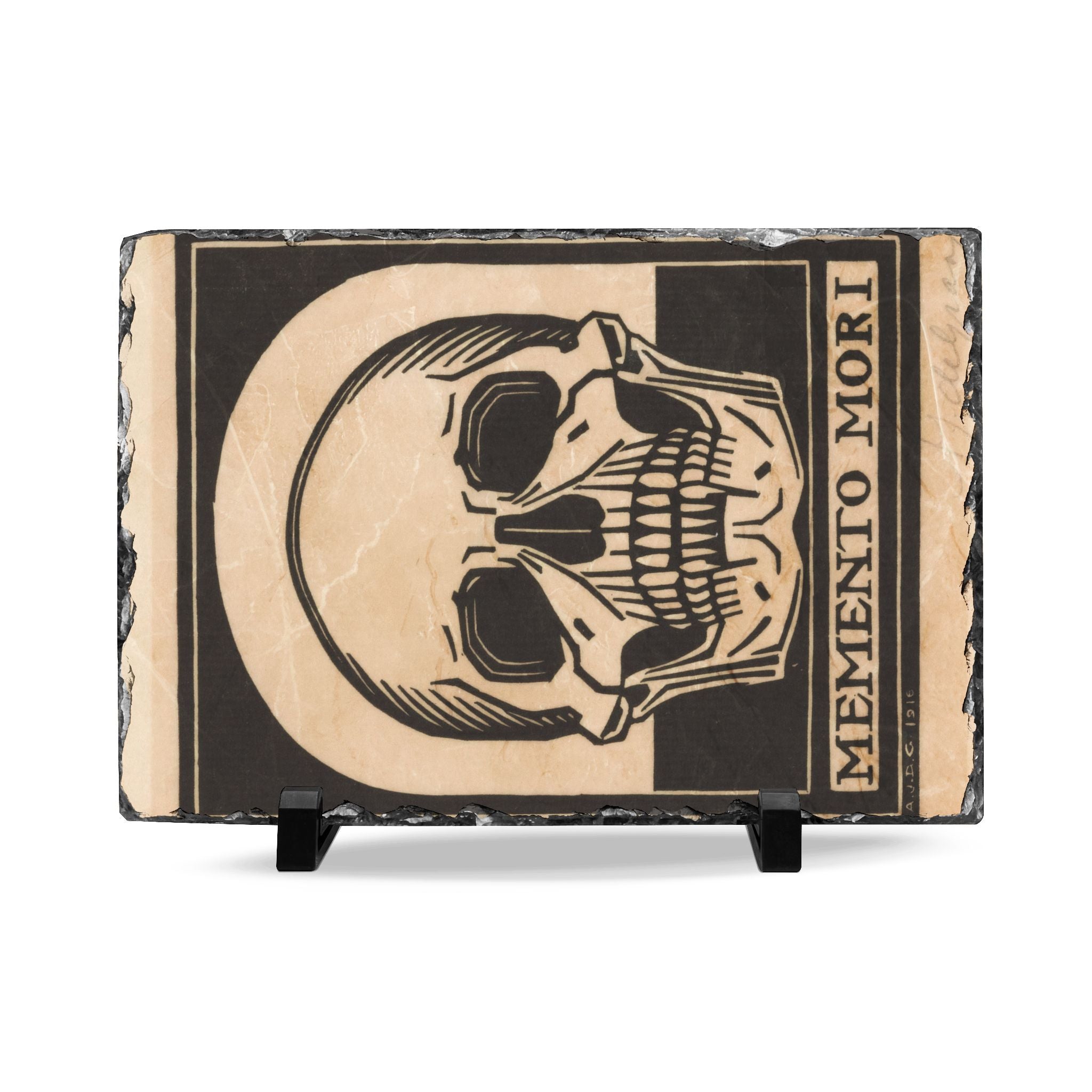 Skull 'Memento Mori' Slate Desk Plaque