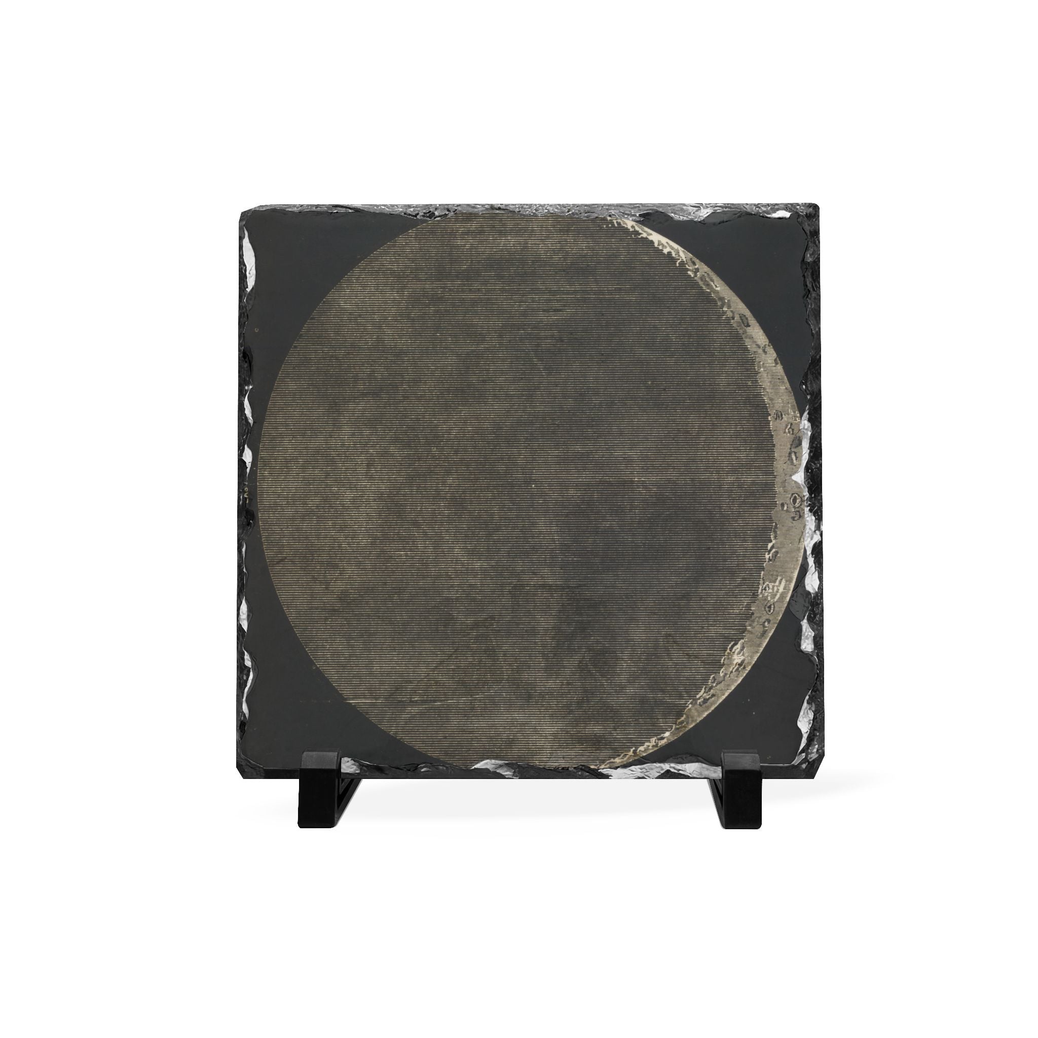 Slate Desk Plaque — Rustic Moon Circle Decorative Plaque