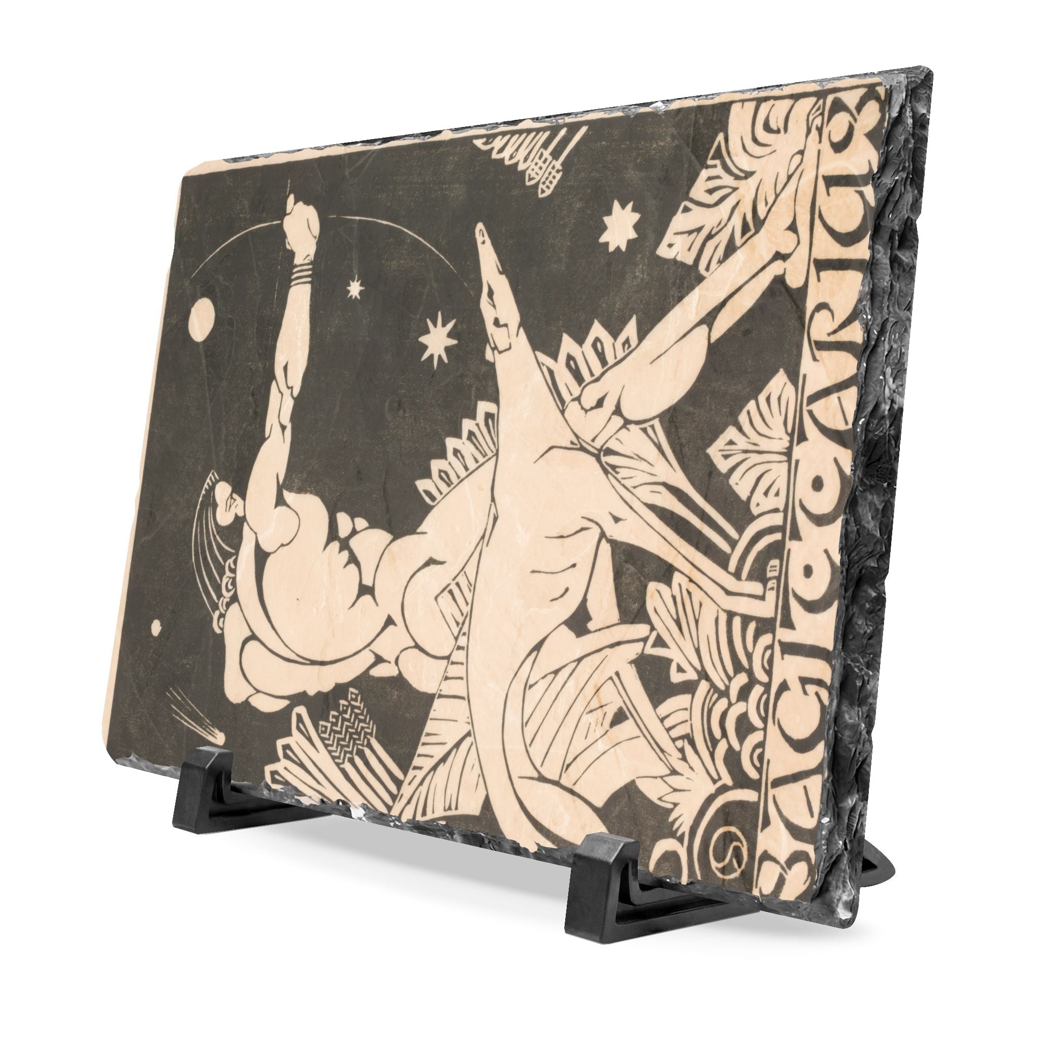 Vintage Zodiac Slate Desk Plaque — Celestial Archer Decor (Constellation Design)