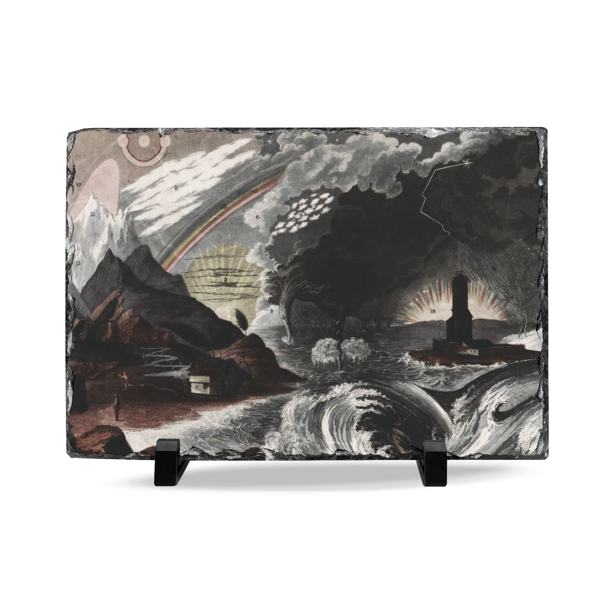 Slate Desk Plaque – Vintage Stormscape Art Slate Plaque