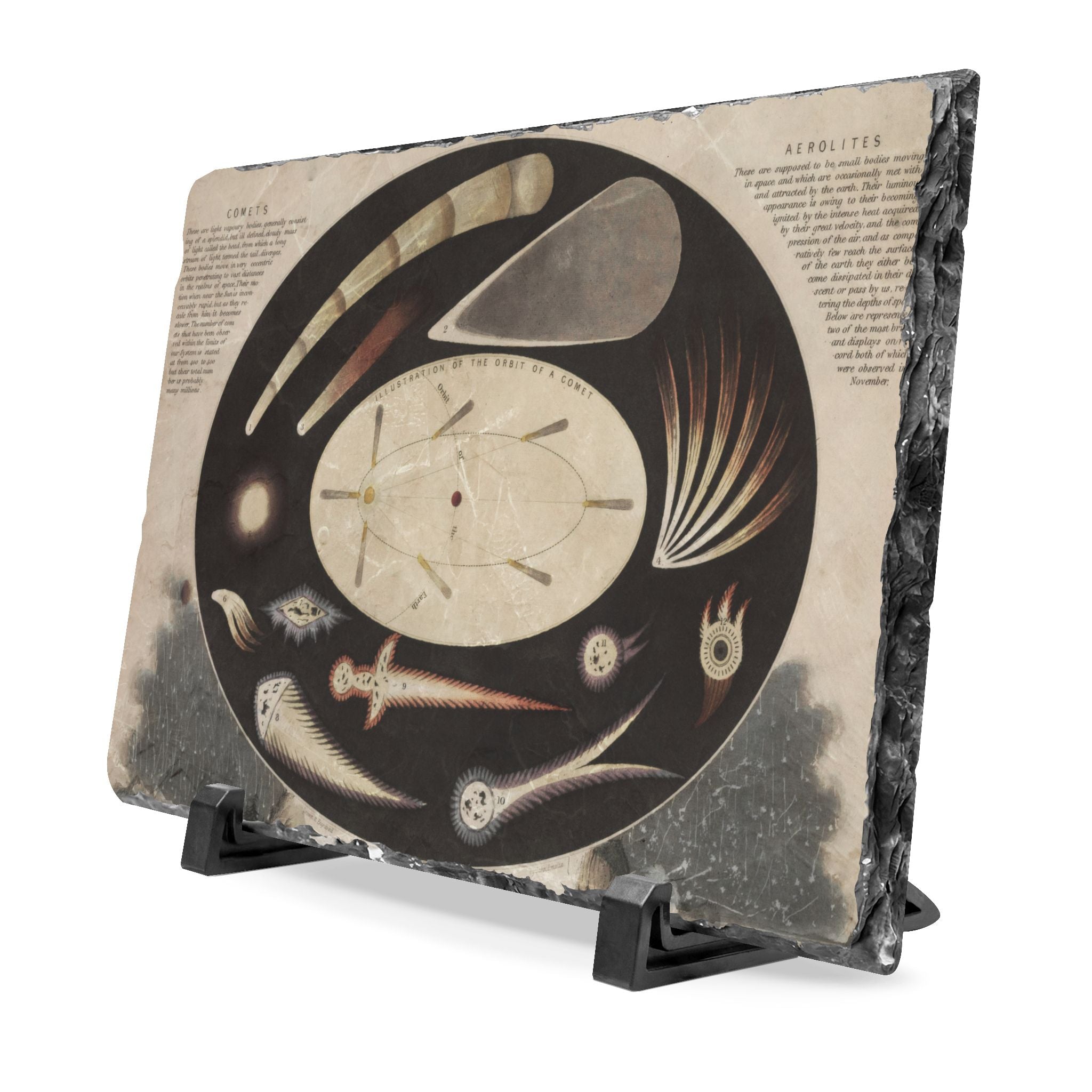 Celestial Whale Slate Desk Plaque — Nautical Myth Art Home Office Accent