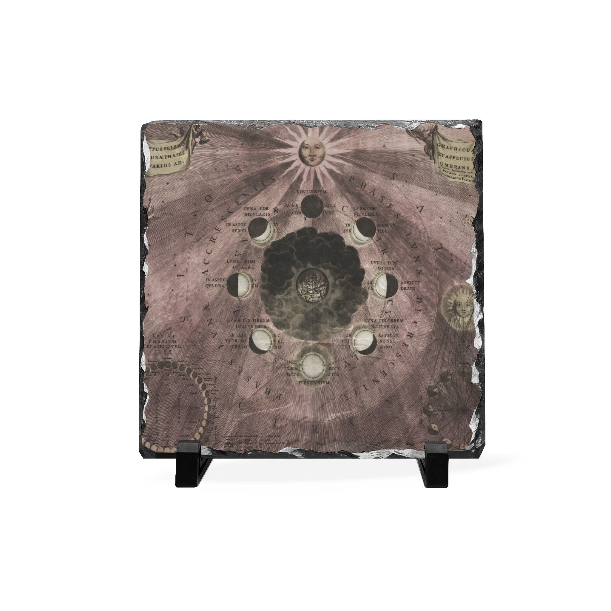 Slate Desk Plaque — Vintage Moon Phase Astrology Art