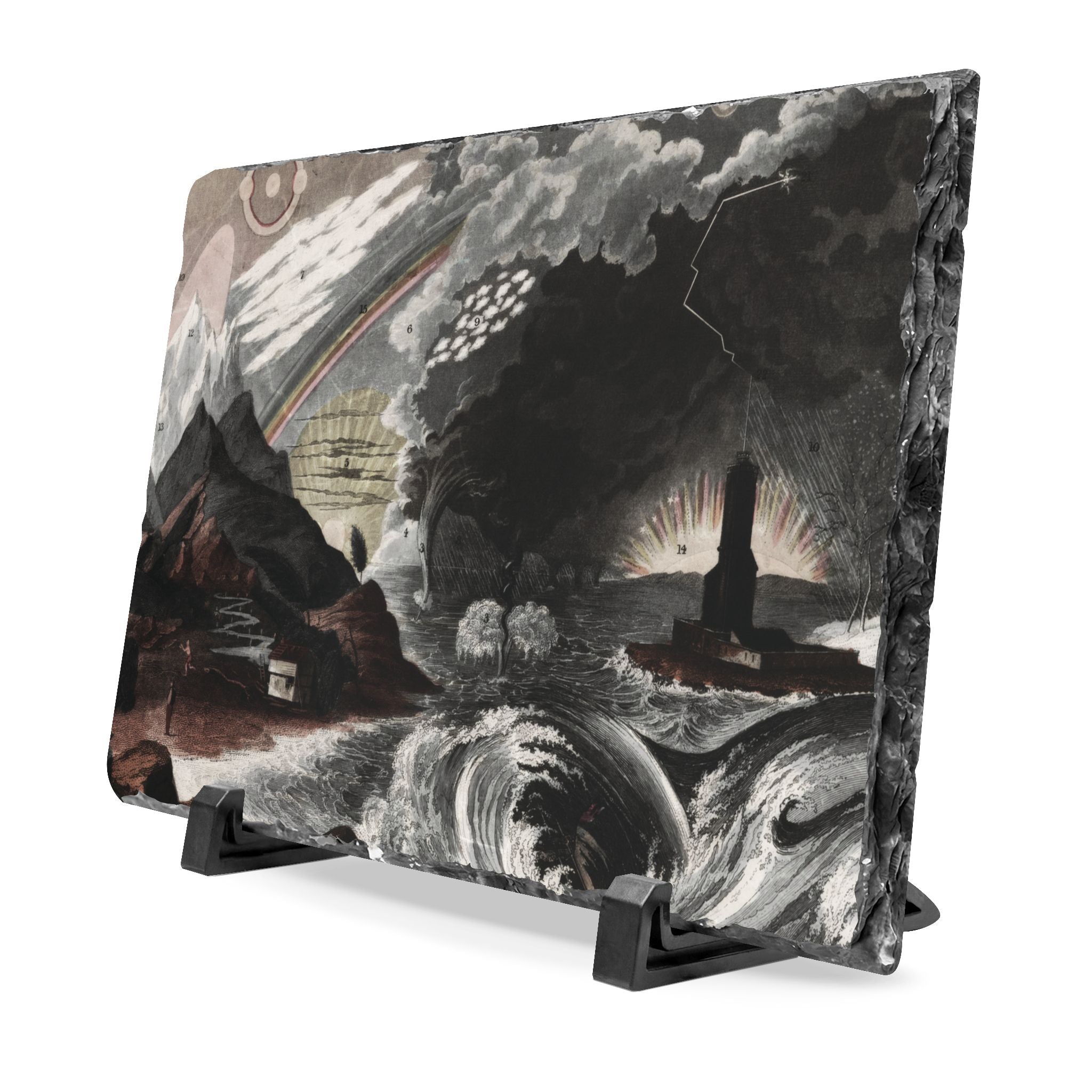 Slate Desk Plaque – Vintage Stormscape Art Slate Plaque
