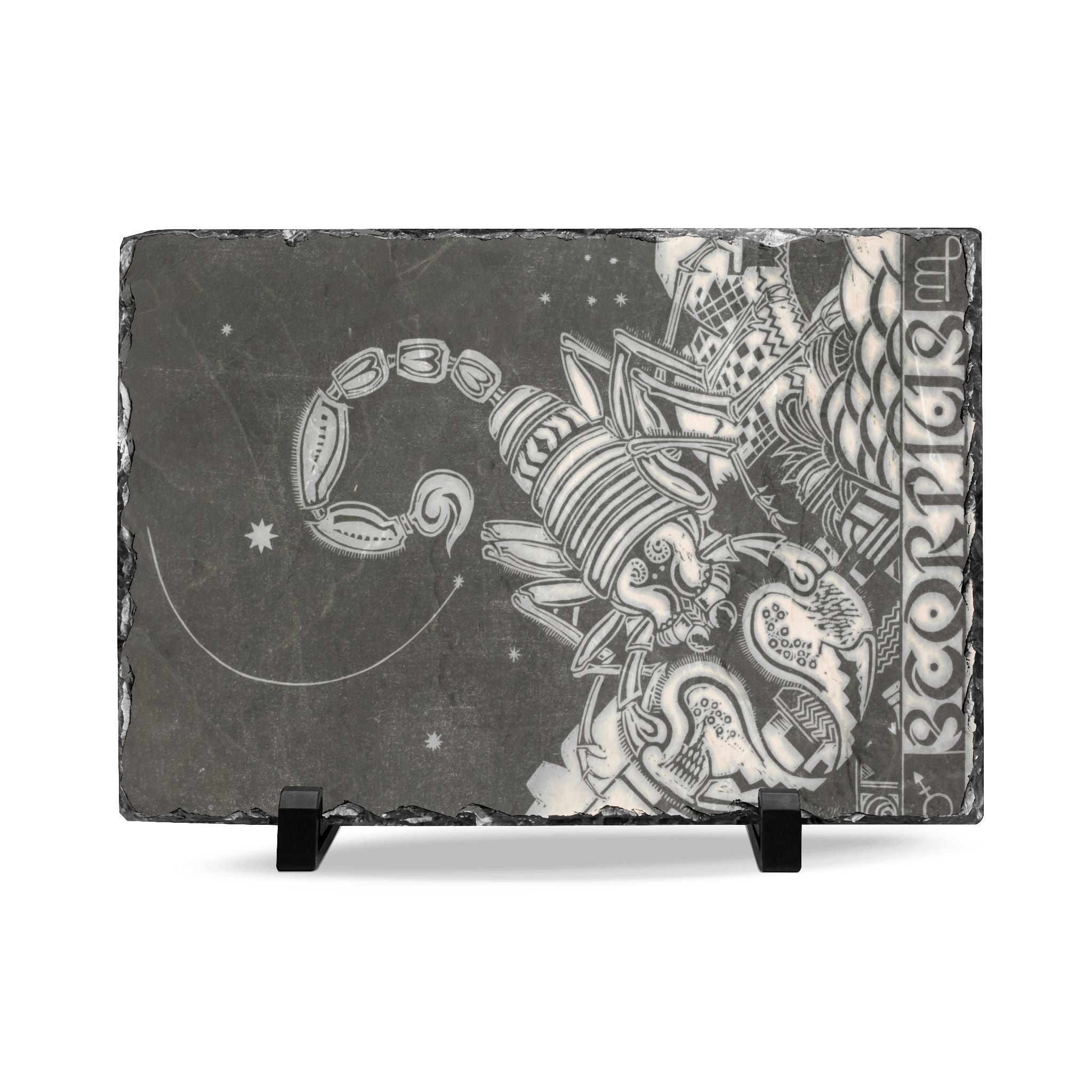 Scorpio Zodiac Slate Desk Plaque — Astrological Scorpio Sign Decor