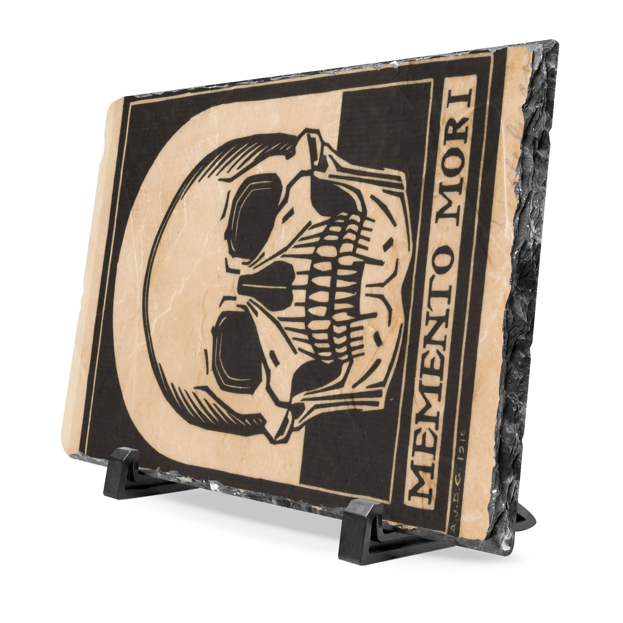 Skull 'Memento Mori' Slate Desk Plaque