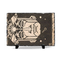 Astro Oracle Slate Desk Plaque — Cosmic Tarot Face Art