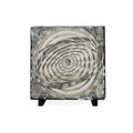 Abstract Spiral Slate Desk Plaque — Modern Geometric Office Decor