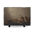 Vanitas Still Life Slate Desk Plaque — Gothic Study Decor